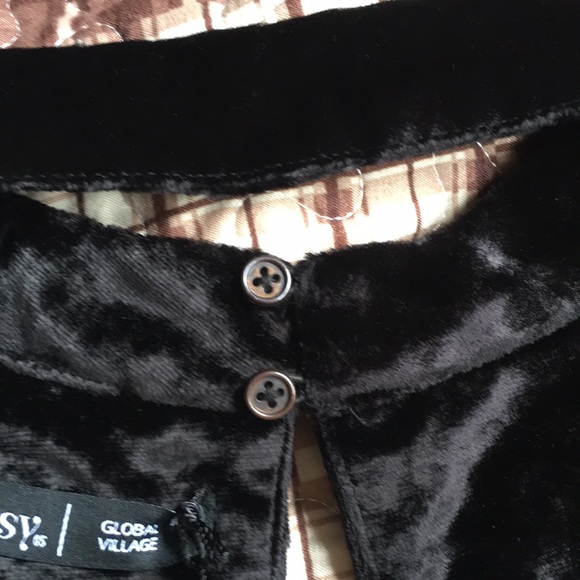 NWT Gypsy 05 Global Village Velvet Velour Black Floral Embroidered Mini Dress - Picture 5 of 10